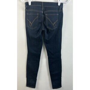 Bebe Blue Denim Jeans Dark Wash Low Rise Skinny Sz 25 Made In USA